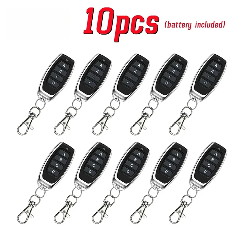 10pcs 4 Channel EV1527 Transmitter Momentary433MHZ Remote Control Mode Self Locking Switch Relay Interlock Garage Door Keychain