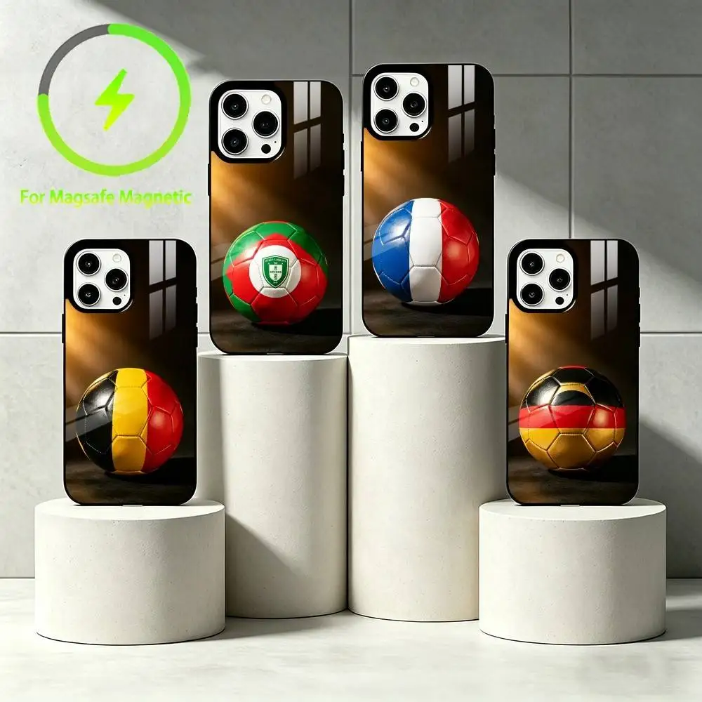 

National flag of 2026 football match Phone Case For iPhone 17 16 15 14 13 12 Pro Max Plus for Mirror Wireless Magnetic Cover