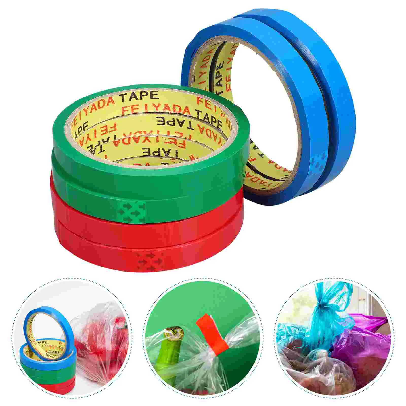 

6 Rolls Tape Sealing Machine Packaging Bag Tapes Packing Vegetable Multifunction Cable Tie Fruit for Tying Refills