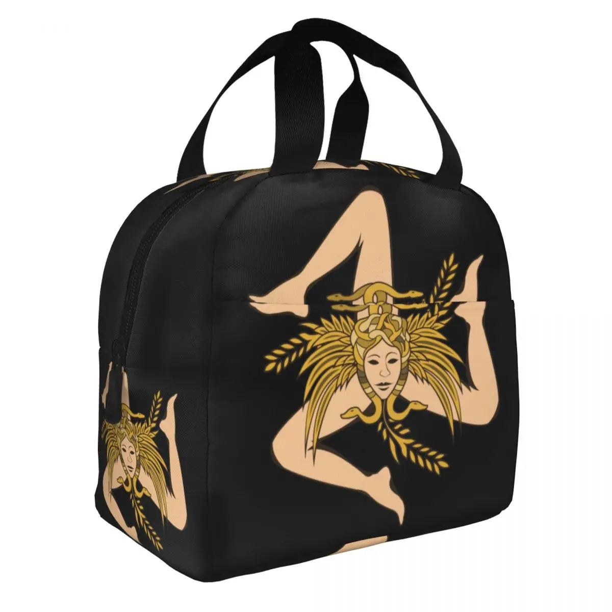 Sicily Trinacria Insulated Lunch Bags Women Italy Sicilian Flag Resuable Cooler Thermal Food Lunch Box Outdoor Camping Travel