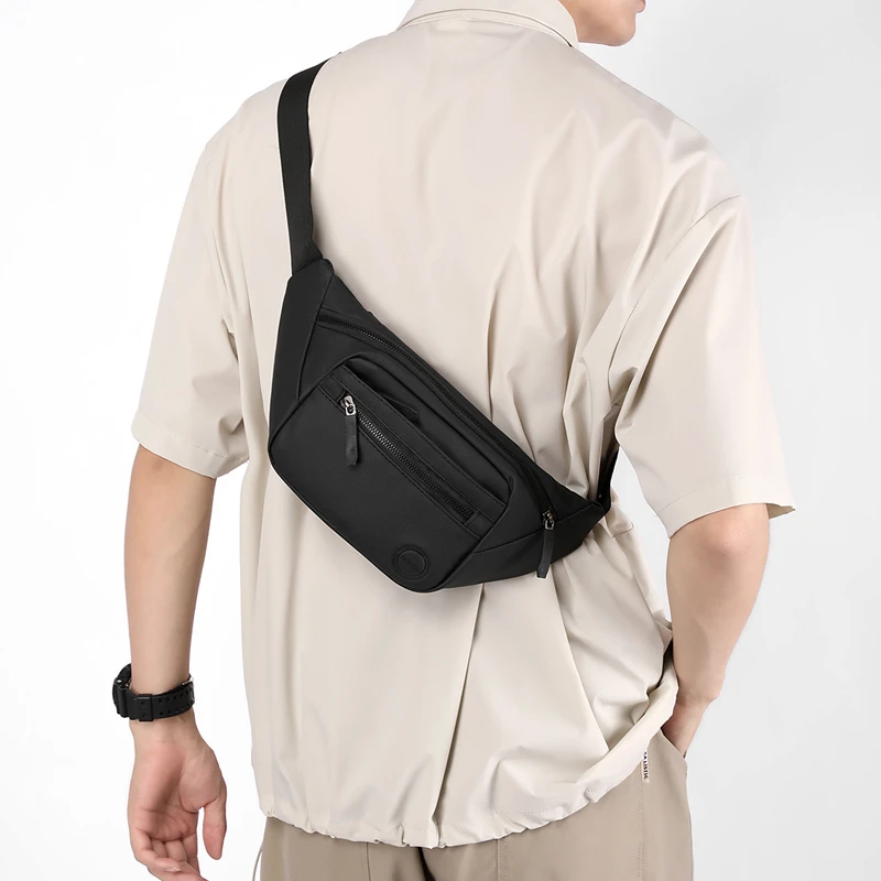 الرجال متعددة الوظائف الأعمال عارضة حقيبة صدر للرجال سعة كبيرة متعددة المقصورة حقيبة كروسبودي ركاب حقيبة كتف رجالية