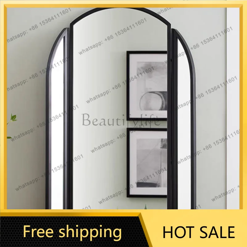 XX. French folding mirror wall-mounted light luxury entrance decorative mirror