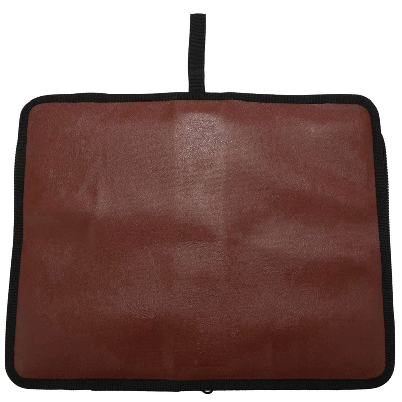 N75R-5X 80-Discs Portable Leather Storage Bag Zippered Storage Case For CD DVD Hard Disk Album - Brown