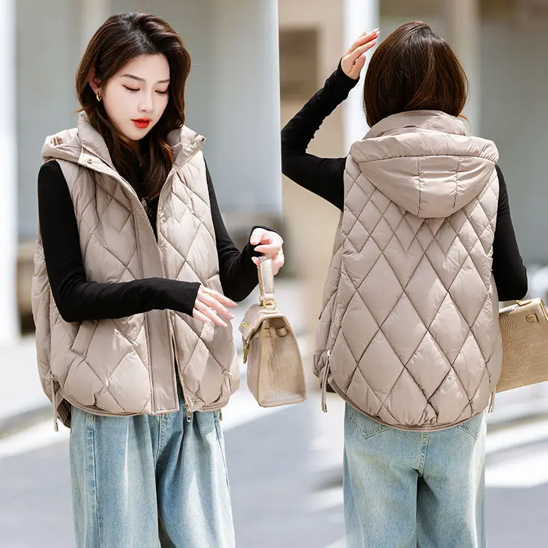 Women's Down Cotton Vest Quilted Autumn Winter Detachable Waistcoat Tank Top New Loose Coat Comfortable Fashion Denim Vest