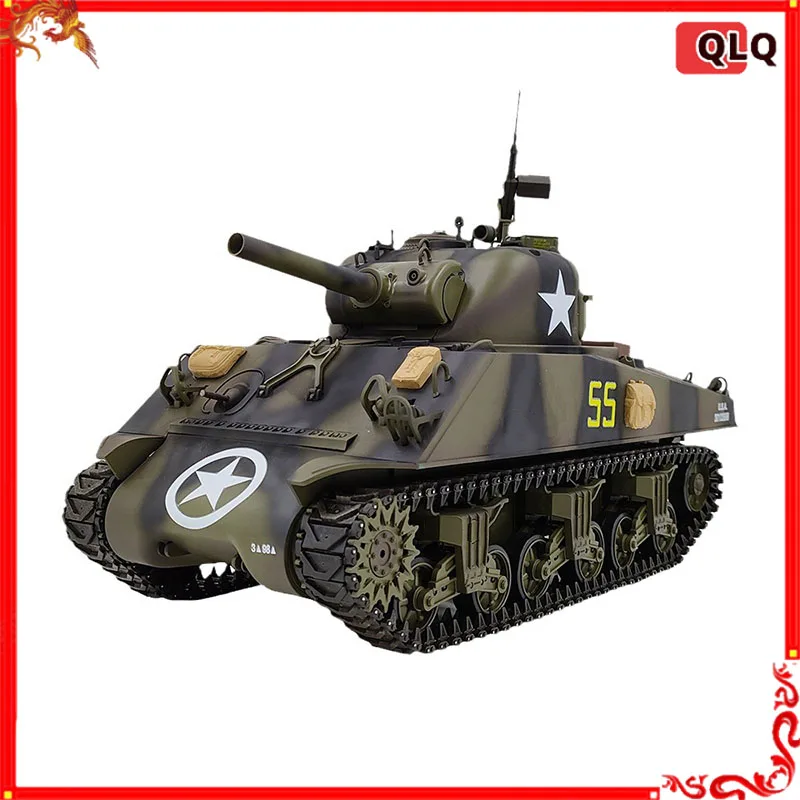 1: 16 Remote-Controlled Tank American M4a3 3898-1with Gun Barrel Telescopic Multifunctional Combat Rc Competitive Tank Toy Gift