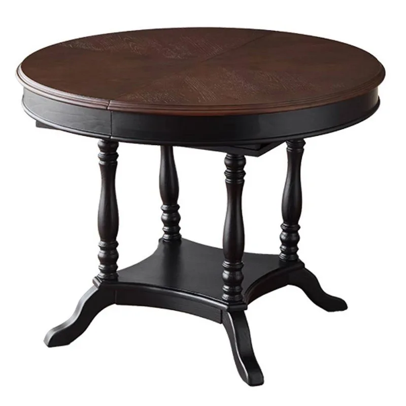 Harajuku forest French retro solid wood dining table small apartment living room household multi-functional medium and ancient