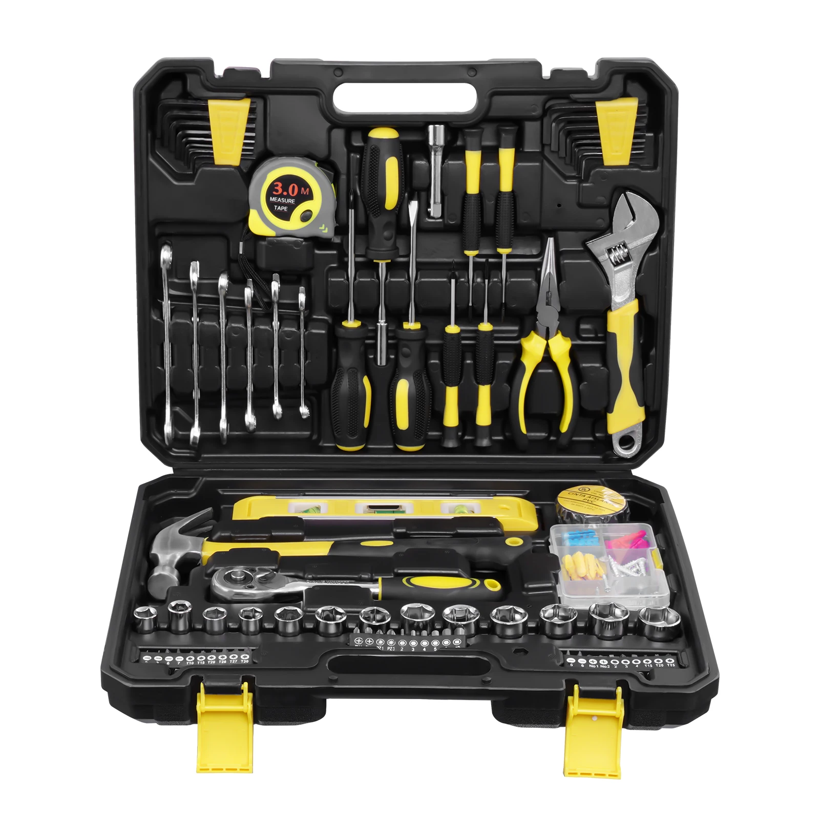 108 Pz/set Multi-strumento Set Esagono Incassato Misura Cacciavite Chiavi Pinze ad ago Artiglio Martello Bit Set Per La Riparazione Domestica