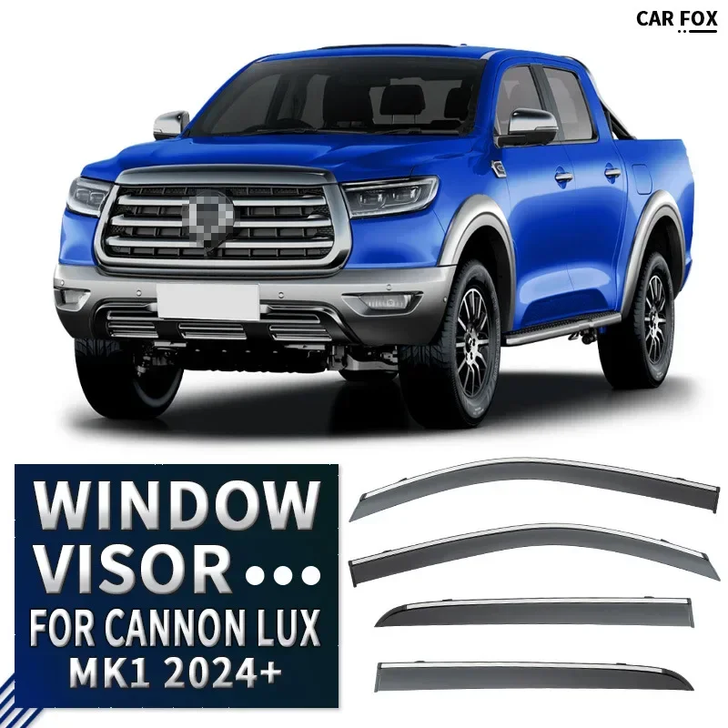 Fit for Great Wall GWM Cannon Lux 2019 Window visor Car Sun Rain Guard Vent Shade Deflector Wind Weathershield Moulding Trim