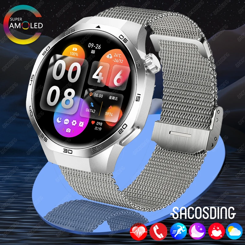 2024 New Smartwatch 1.53-inch 360*360 Resolution Screen Bluetooth Call SOS GPS Track and Fitness Health Monitoring For HAUWEI