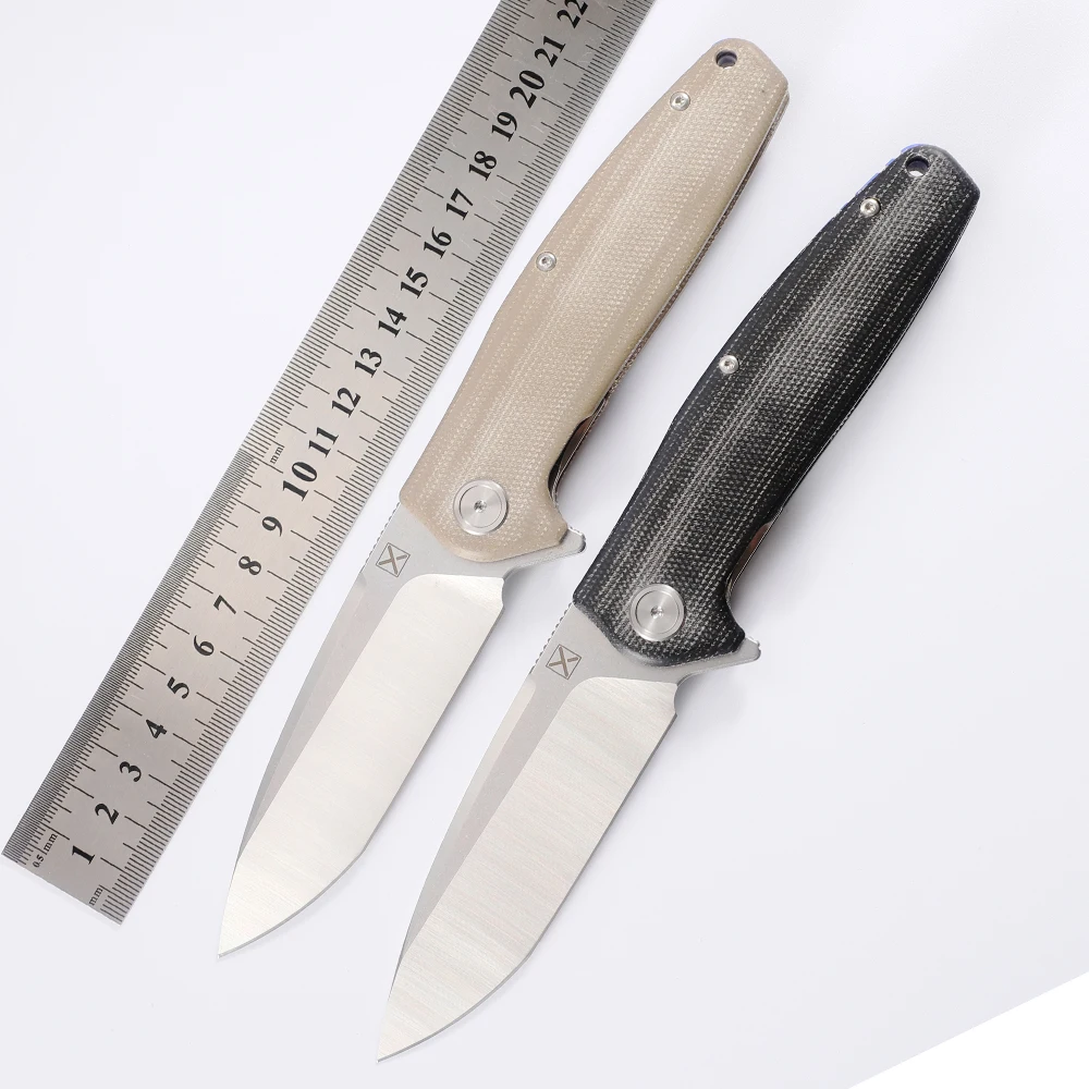 

NINE THORN YX-751 Linen Handle Bearing 14C28N Steel Blade Camping Folding Knife Outdoor Survival Cutting EDC Tool