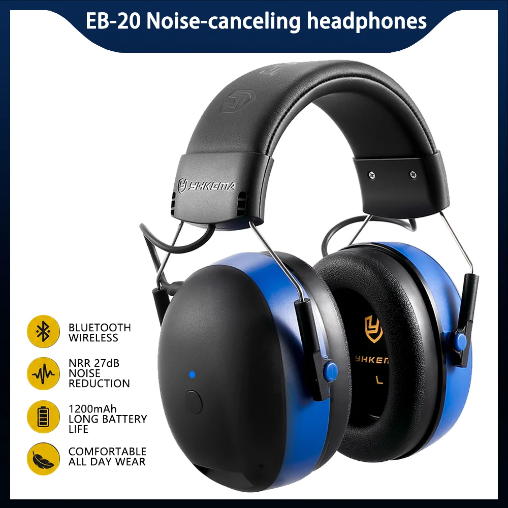 bluetooth対応聴覚保護イヤーマフ-snr-33db-ノイズリダクション-ワイヤレス安全イヤーマフ-射撃、芝刈り、建設作業用-w