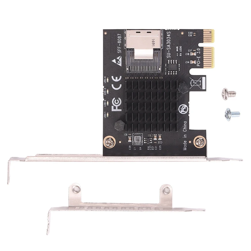 PCIE 1X to Mini SAS SFF-8087 Convert Card to SATA 4 Ports 8 Ports Convert Adapter PCIe PCI-Express to SATA 3.0 Expand Adapter