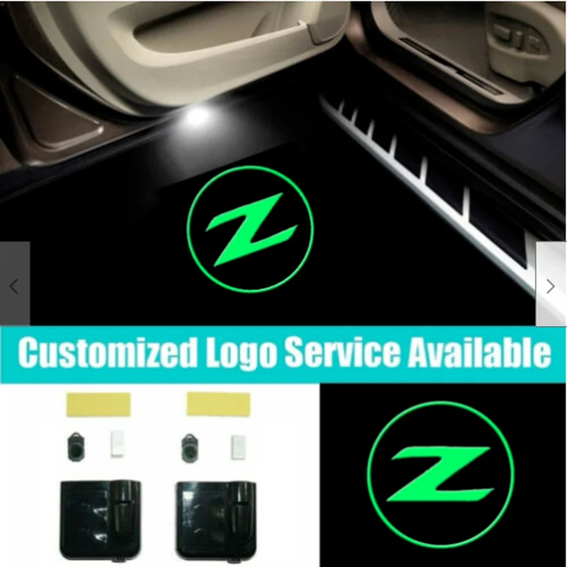 

2Pcs Fairlady Z 370Z Z34 Green Z LED Logo Car Door Welcome Lights Projector Shadow Lights