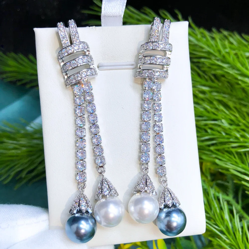 

Kellybola Luxury Long Charm Pearl Dangle Earrings For Women Wedding Party Jewelry Ladies Daily Trendy Accessories Hot Sale