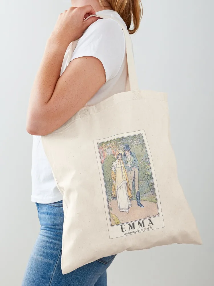 Emma- Jane Austen Tarot Card Tote Bag حقائب للمتسوقين للنساء حقائب قابلة لإعادة الاستخدام حقيبة يد للمتسوقين حزمة صديقة للبيئة