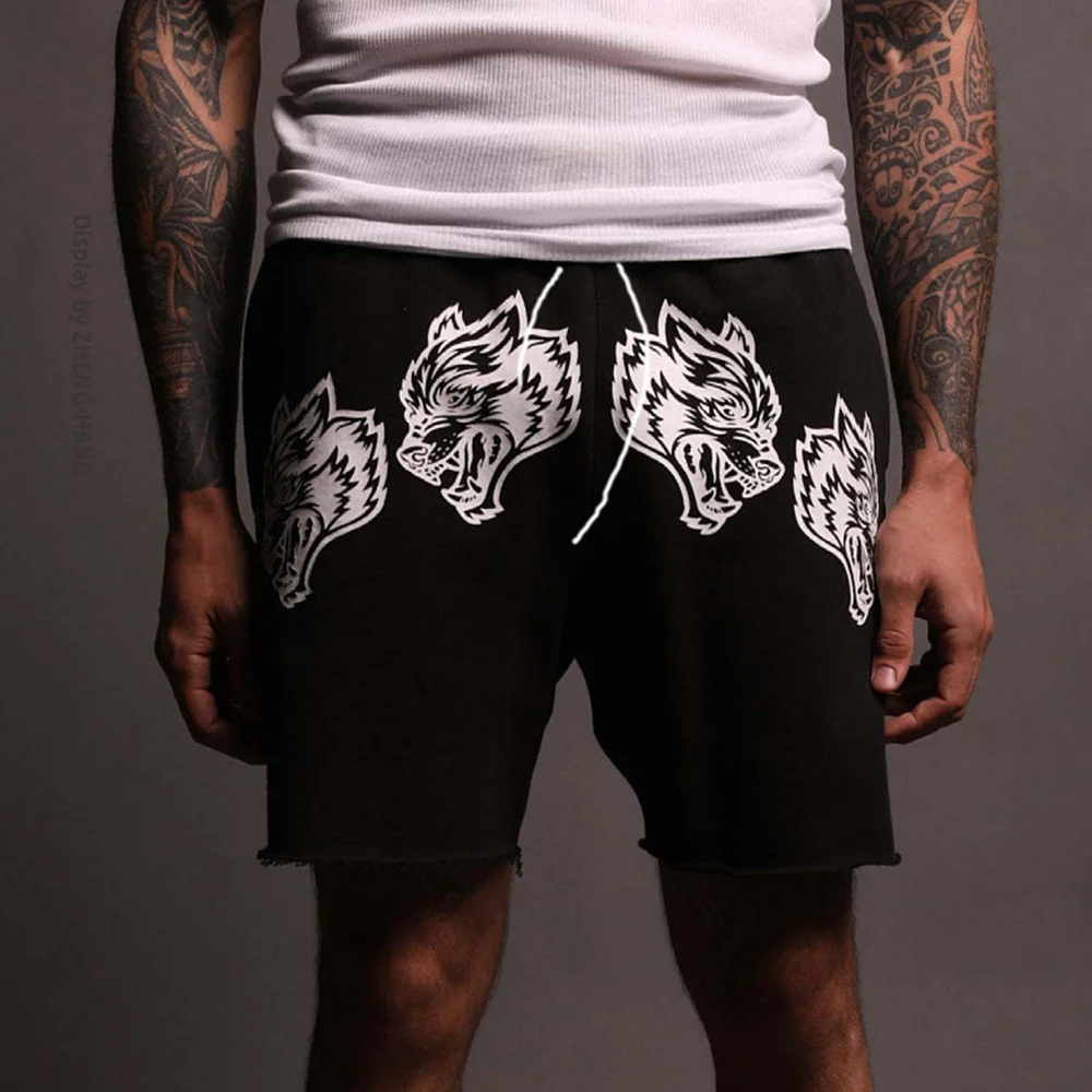

Fashion Brand Wolf Head Trained Pants Sport Fitness Men Shorts Casual Breathable Shorts Exercise Quick Drying Comfortable Shorts