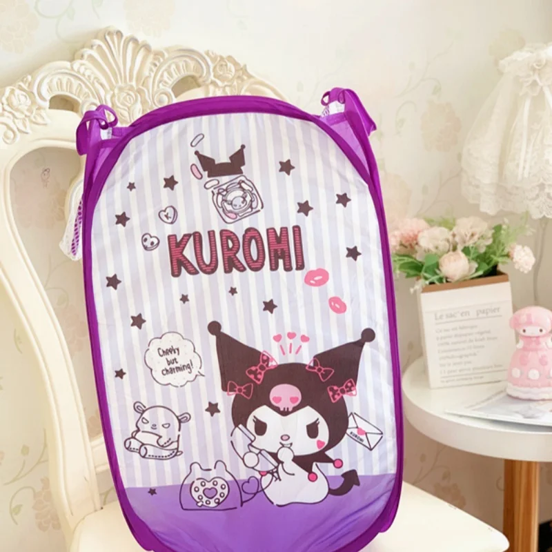 Cesto di Sanrio cesto di vestiti sporchi pieghevole Hello Kitty Kuromi cesto di biancheria simpatico cartone animato cesto di vestiti per la casa