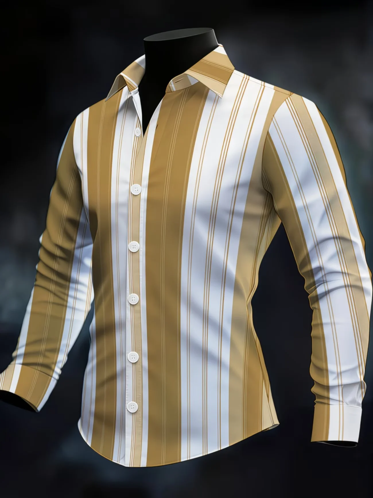 

New men's fashionable luxury long sleeved shirt with high-definition 3D flower print shirt and bird pattern top