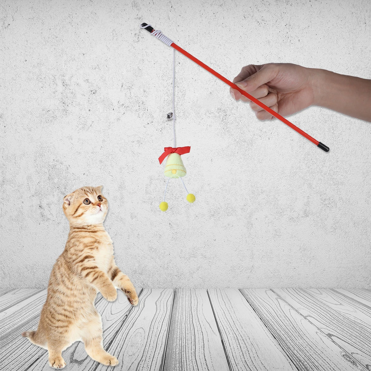 

Funny Cat Teasing Stick Simulated Hunting Toy W Pet Training Christmas Themed Interactive Toys CatPet Supplies