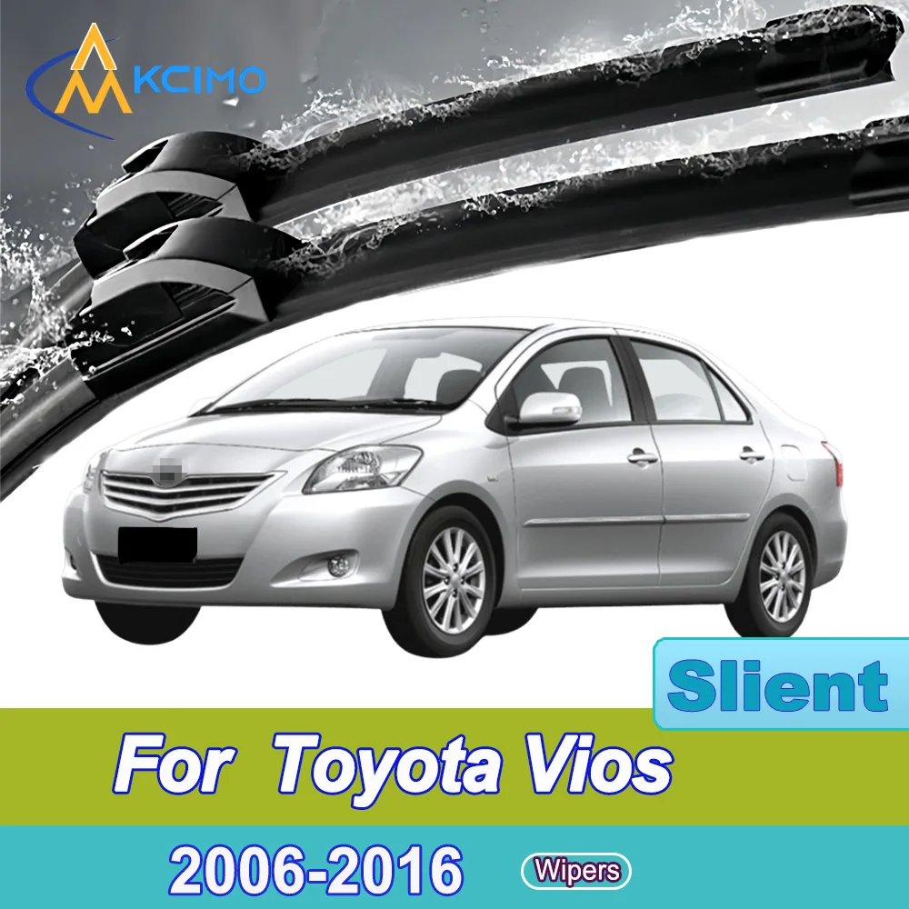 

2 Pack Silent Beam Wiper Blades For Toyota Vios XP90 2006-2016 Noiseless All-Weather Design Windshield Rain Brush Accessories