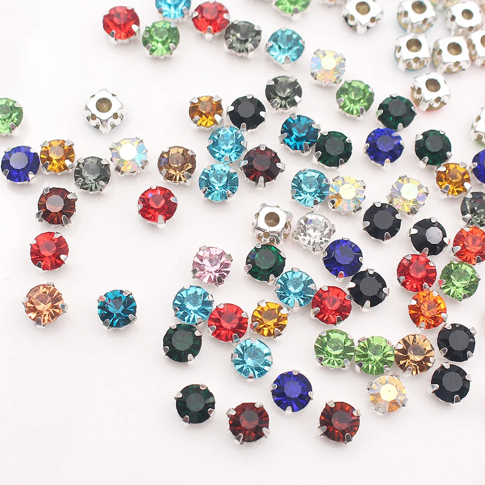 SS12-SS40 Crystals Claw Cup Rhinestones Trim Shiny Crystal Stones Strass Metal Base Fabric Beads Sew On Rhinestones For Clothes