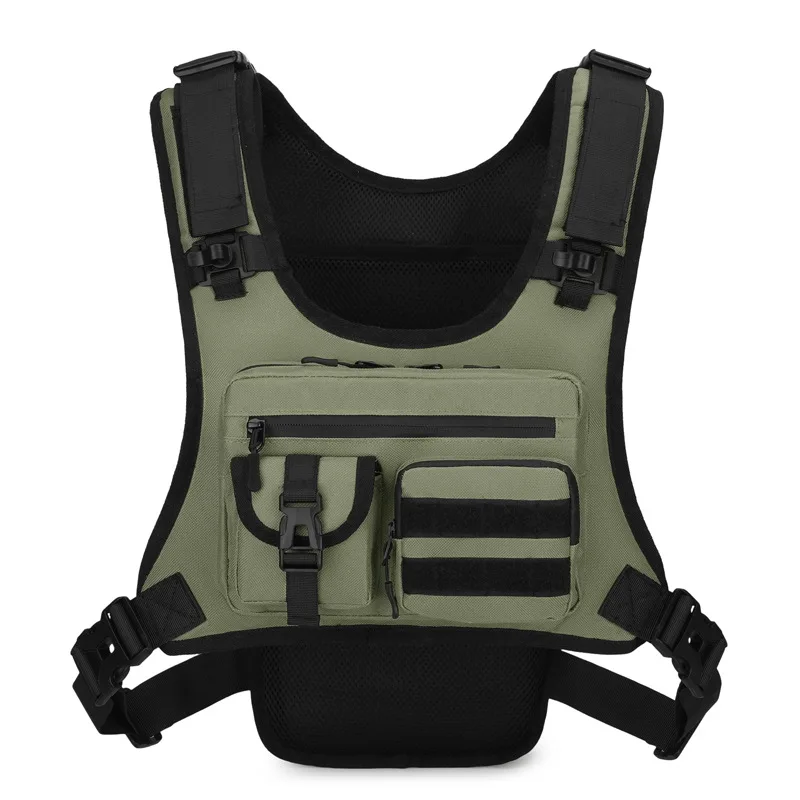 Outdoor Tactical Chest Bag Universal Running Cycling Chest Bag Large-capacity Multi-pocket Vest Backpack Spandex Nylon Magnetic