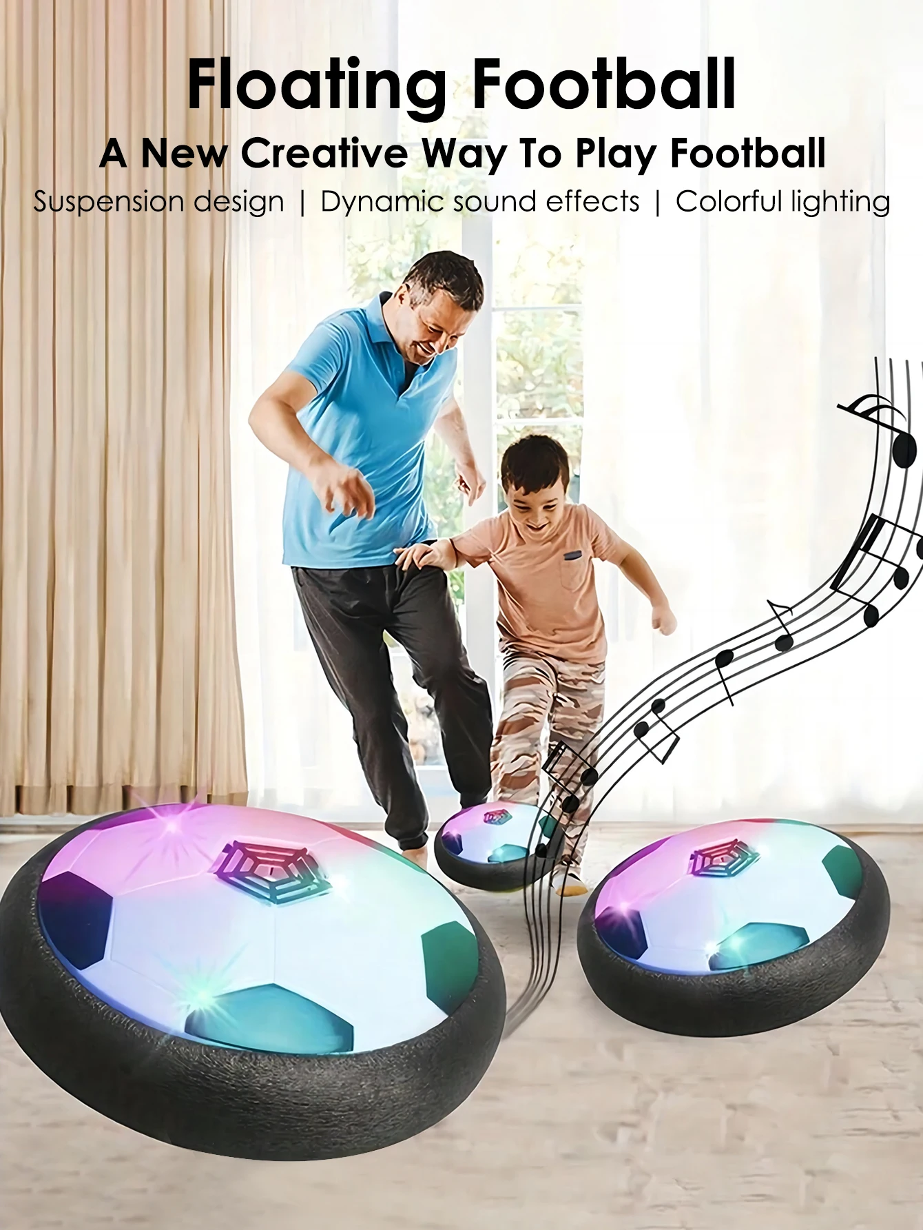 1pcs Floating Football Children\'s Interactive Football Electric Indoor Parent-child Interactive Sports Toys Creative Sports Toys