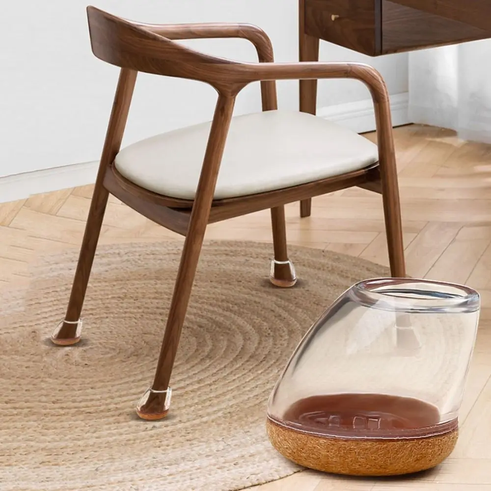 8pcs Non Hair Sticking Furniture Leg Cover Anti Slip Wear Resistant Chair Foot Pad Soft Anti-noise Slant Chair Cover