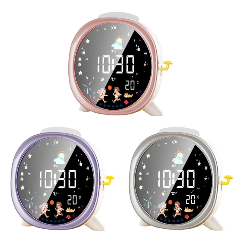

Quiet Alarm Clock With Adjustable Night Light Large LCD Screen Bedroom Clock