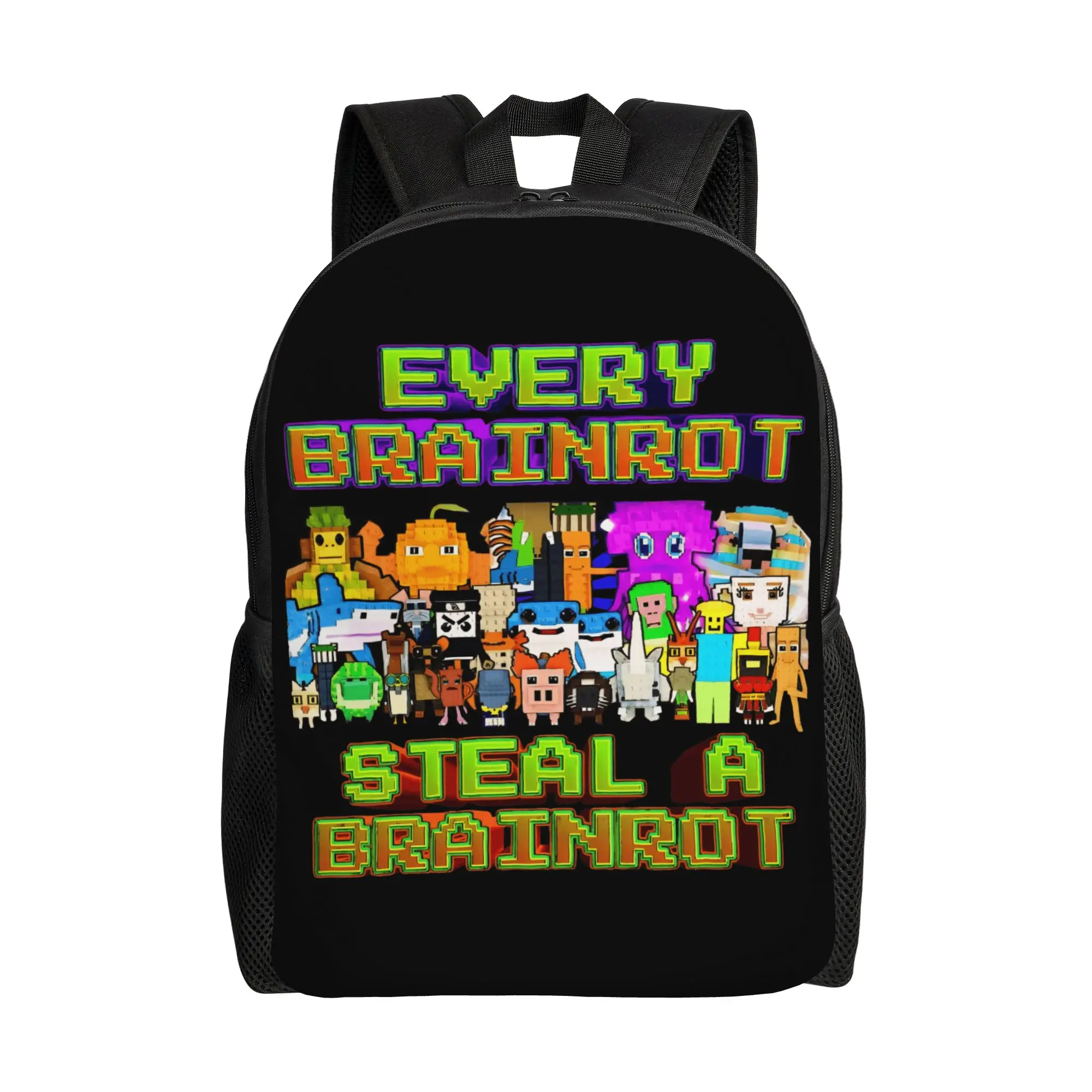 

Рюкзак с дизайном в стиле мемов из игры Brainrot: школьный, студенческий, для кемпинга, с принтом