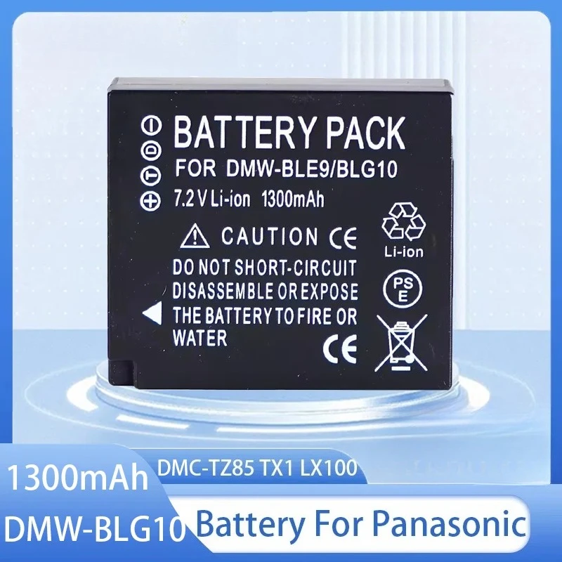 DMW-BLG10 BLG10E Camera Battery 7.2V 1300mAh Rechargeable Battery for Panasonic LUMIX DMC-TZ85 TX1 LX100 GX85 GF6 GX7 ZS110 ZS70