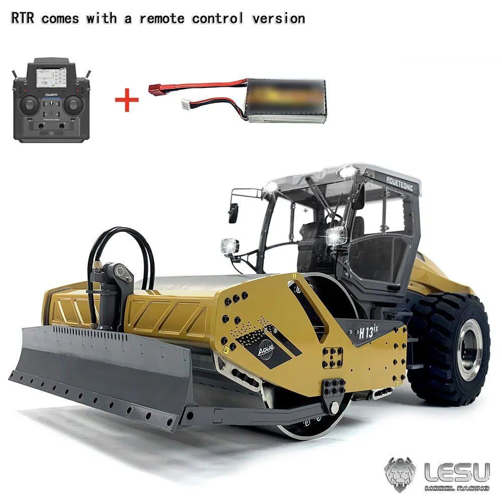 LESU RTR 1/14 RC Hydraulic Road Roller Metal Aoue-H13I Remote Control Car W Remote Controller Model Toys for Adult TH22558-SMT3