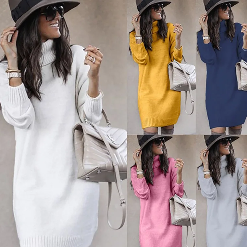 

Turtleneck Sweater Women Pullover Knitting Long Top Knitted Jumpers Knitwear Autumn Winter Vintage Office Lady Sweaters 2025