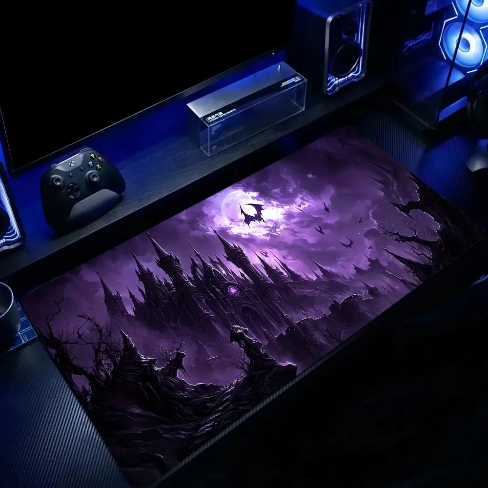 Giant Bat and the Castle Mouse Pad Large Computer Office Game Table Mats Rubber Anti-slip XXL Mouse Mat HDP Long Desk Pads