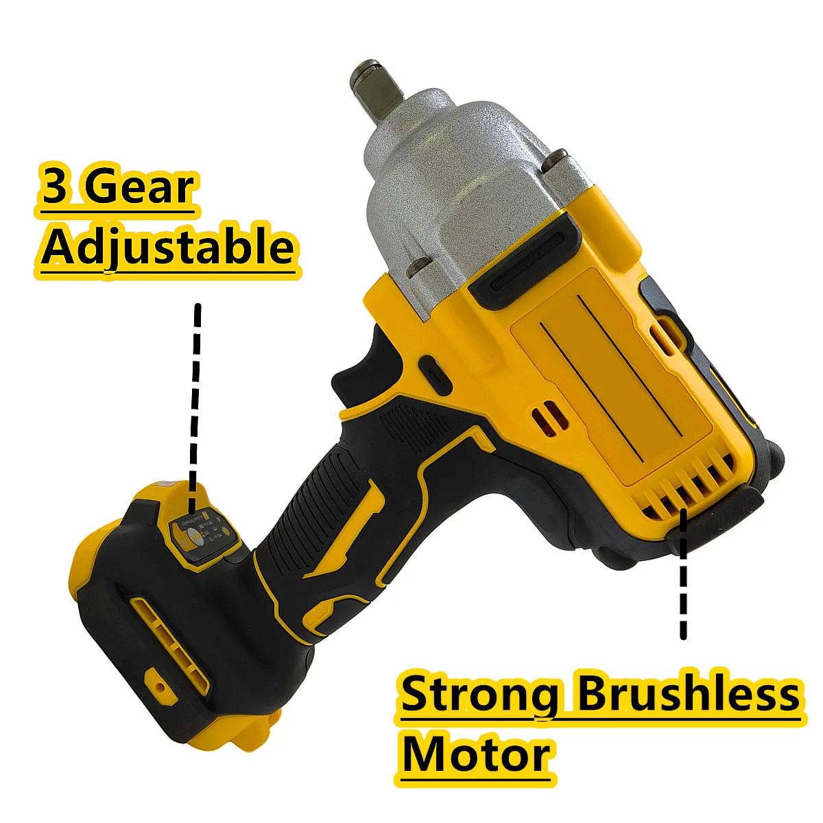 For DEWALT 20V Battery Brushless Electric Impact Wrench DCF892 1500N.M Cordless Driver 3 Speed 1/2 Inch Repair Power Tools