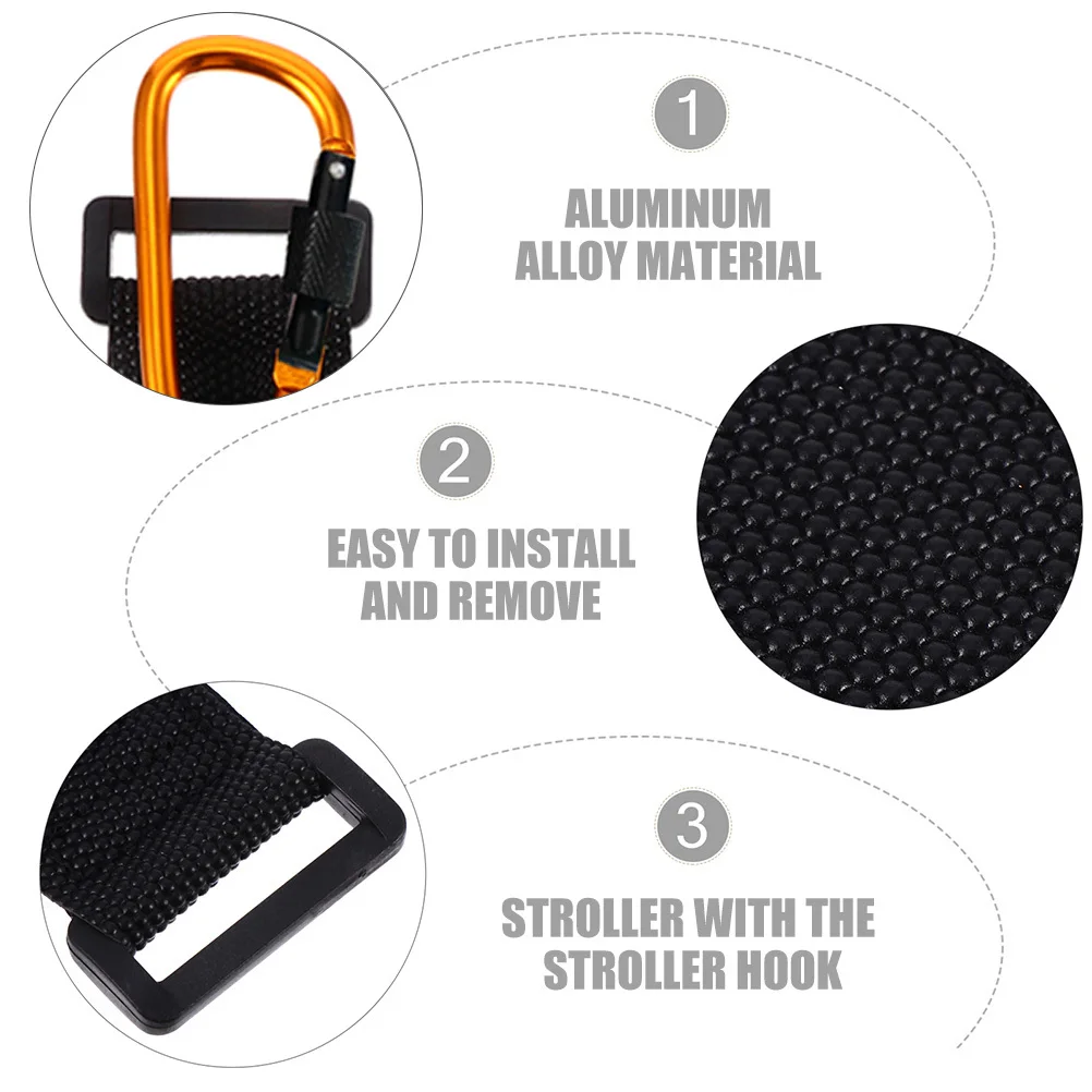 4 قطعة خطاف لعربة الأطفال مقاطع حزام لعربة التسوق حقيبة الشماعات عربة اكسسوارات حقيبة السنانير محفظة خطاف مشبك كليب #5