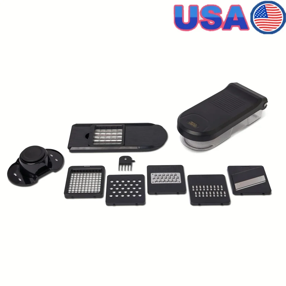 

Набор измельчителей для овощей из 11 предметов со сменными лезвиями из нержавеющей стали. Инструменты для приготовления пищи с защитными функциями и