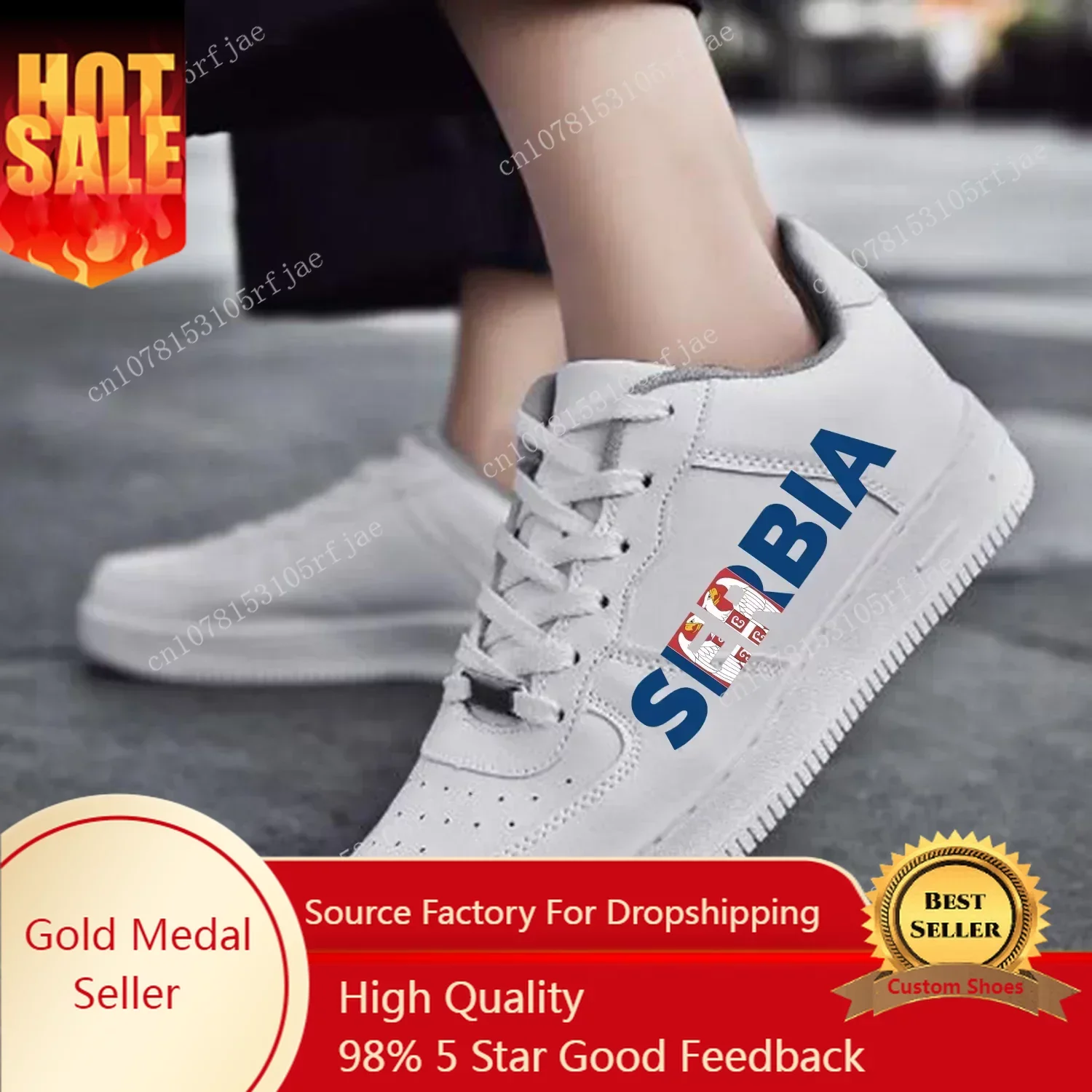 

Serbian Flag AF Basketball Mens Womens Sports Running High Quality Flats Force Sneakers Lace Up Mesh Customized Made Shoe DIY