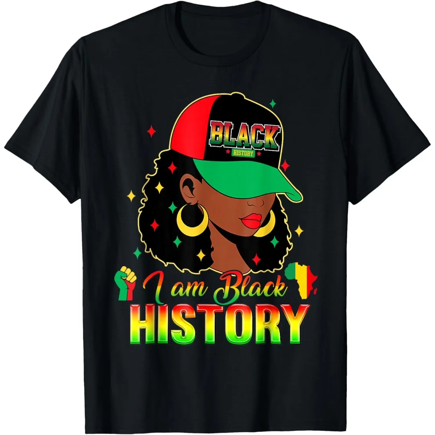 I Am Black History Graphic Tee Black History Month Celebration Cotton T-Shirt