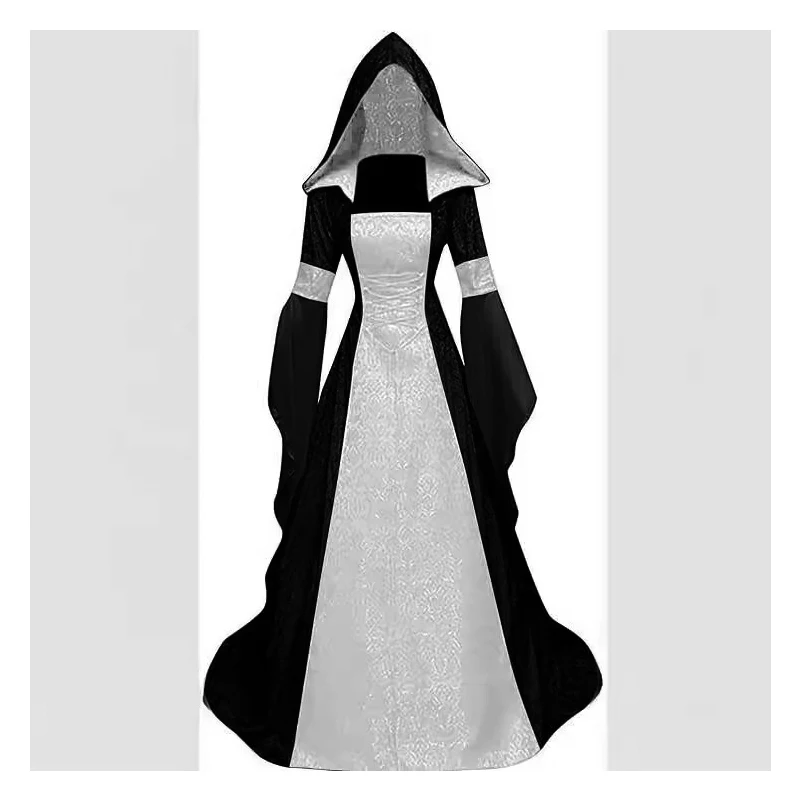 أنيمي المرأة ديلوكس فستان الساحرة القرون الوسطى زي الشيطان باقان الساحرة الزفاف كوس زي مقنعين ثوب رداء هالوين زي الدعاوى