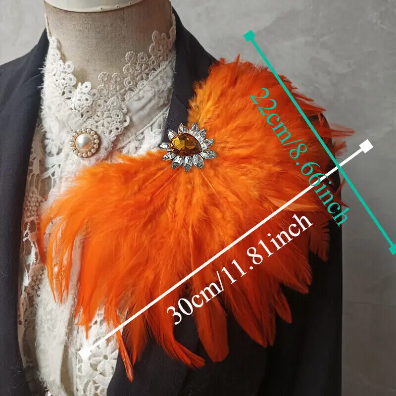 Unisex Rhinestone Feather Brooch Crystal Brooch Pin for Jeans Waist Dress Accessory Shoulder Board Carnival Stage Party Epaulet