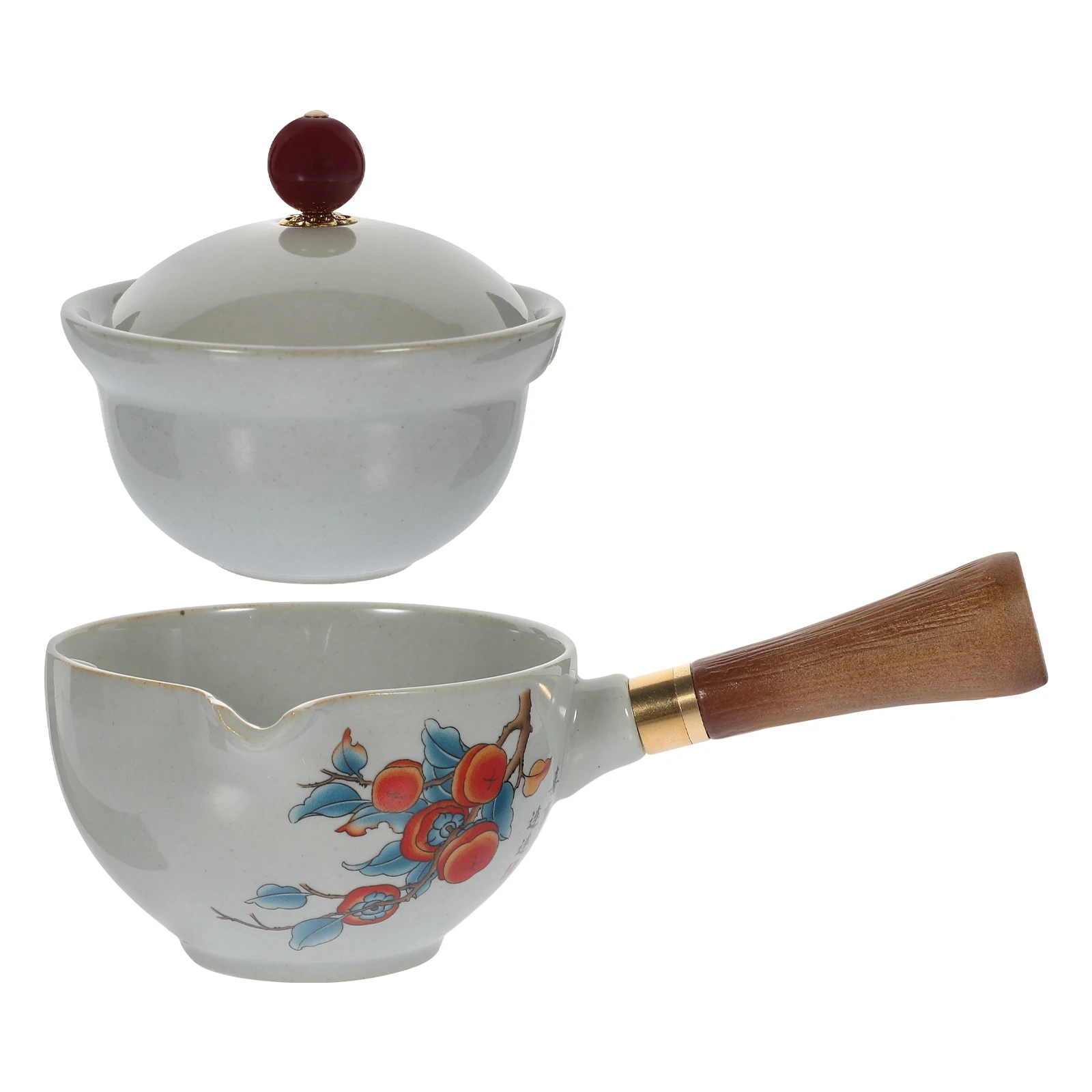 

360 Degree Rotating Teapot Side Handle Ceramic Tea Pot Vintage Style Portable Anti Scald Household Kettle Practical Tea for Home