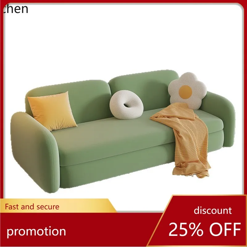 ZML Solid Wood Log Small Apartment Bedroom Living Room Style Push-Pull Dual-Use Multi-Functional Storage Foldable Sofa Bed
