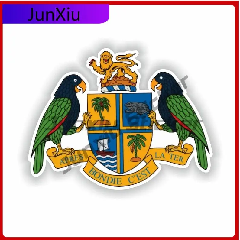 

Dominica The Caribbean Island Coat Of Arms Flag Sticker Motorcycle Stickers Funny Decoration Accessories Camper Decals For Cars