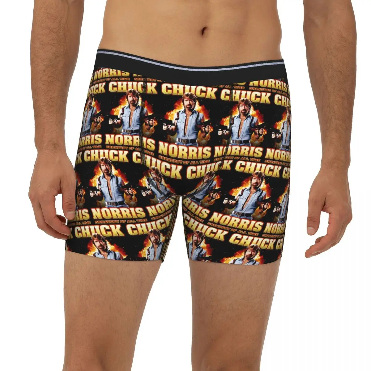 

Chuck Norris Greatest Of All Time Essential Long Boxer Underpants Short Men Panties Ventilate Underwear for Man Boyfriend Gift
