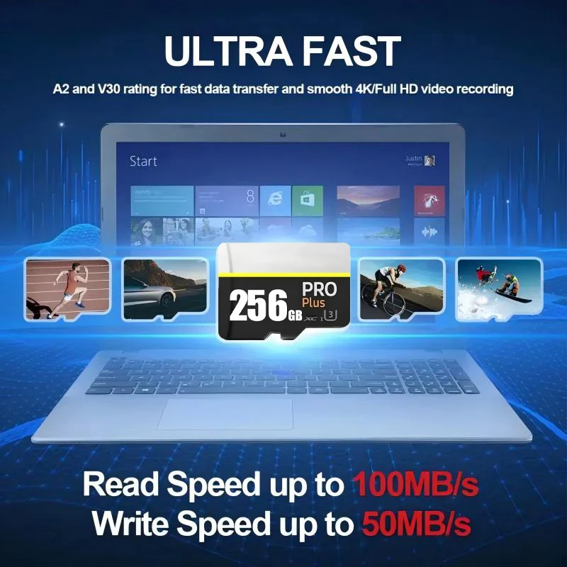 Original 2TB High-Speed V30 A2 4K SD Card 512GB 256GB Memory Card 1TB Micro TF SD Adapter for Smart Phone/Tablet/PC Cross-Use