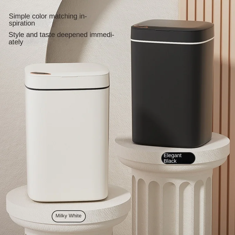 16L Smart Trash Can Automatic Bagging Electronic Trash Can Touchless Bathroom Trash Bin Motion Sensor Household Garbage Bin