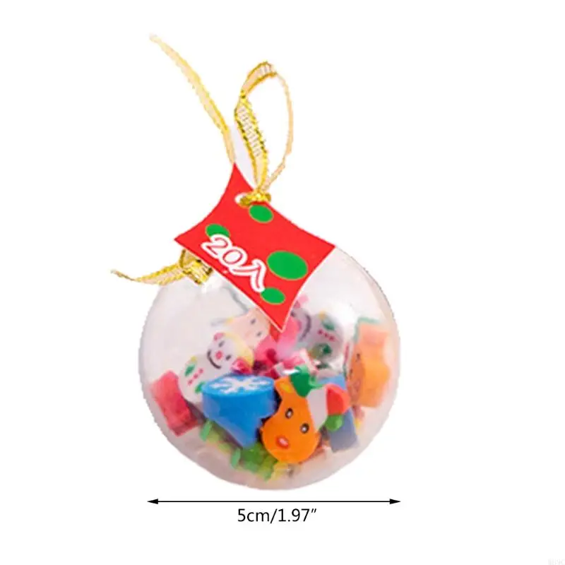 W89C 36pcs/paquete borrador borrador navideño mini borrador con caja suministros regalos Navidad