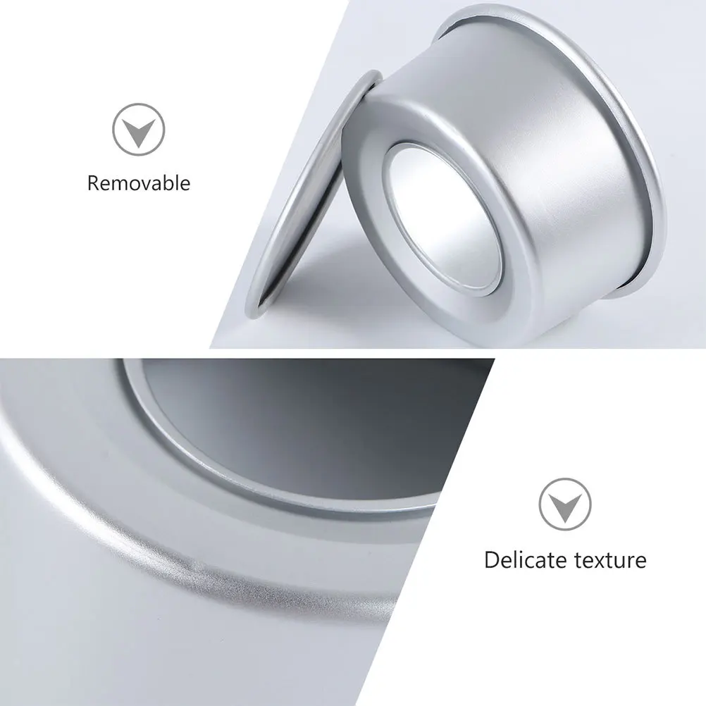 

2pcs Anodized Aluminum Living Bottom Cake Mold 6 Inch Round Non-Stick Baking Pan For Chiffon Fruit Pie Dessert Easy Release
