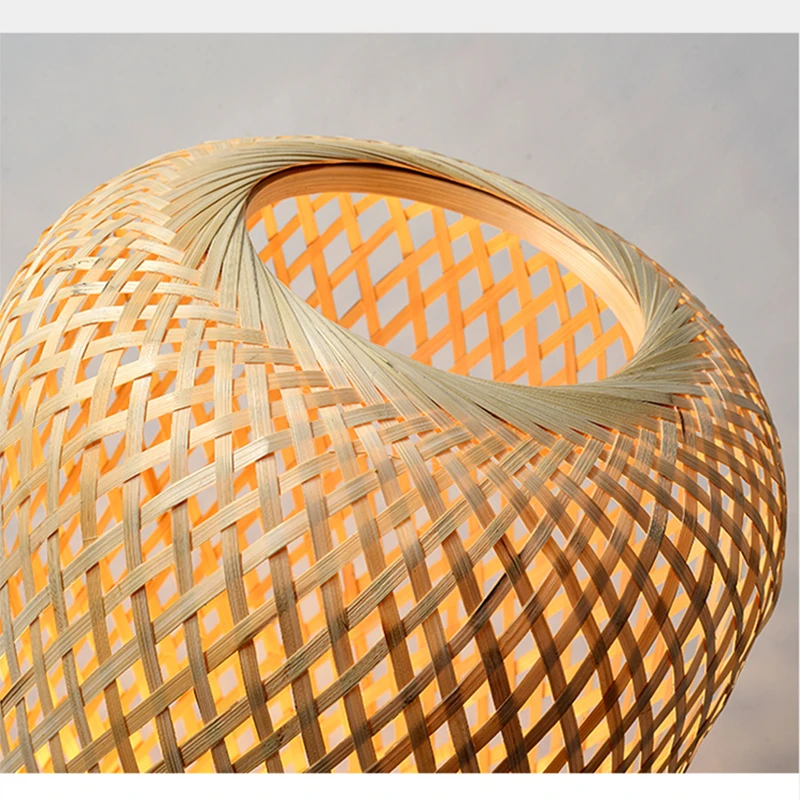 Imagem -06 - Japonês Cilindro Wicker Standing Lamp Weave Iluminação Lâmpada de Assoalho de Bambu Sala de Chá Quarto Cabeceira Salão Decoração Madeira Retro E27